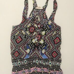 Colorful Geometric Patterned Tank Top